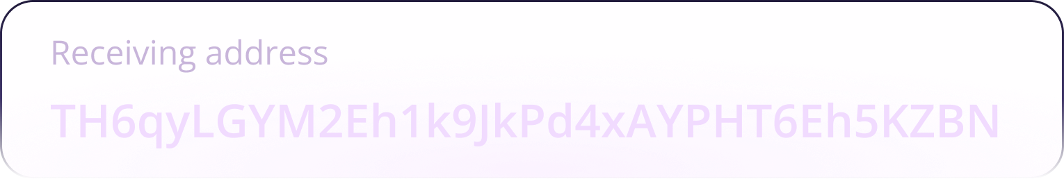 Enter receiving address